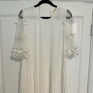 White Pleated Dress